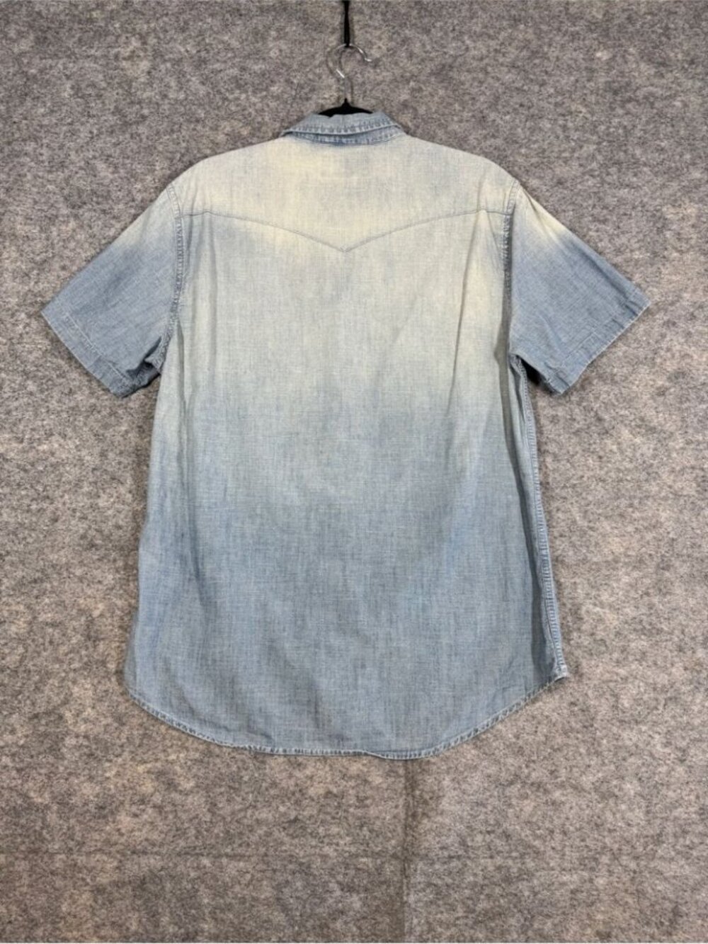 Denim & Supply Ralph Lauren Chambray Shirt Blue M Western Pearl Snap Casual - Picture 10 of 13